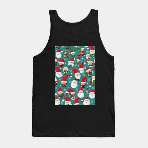 Christmas Seamless Pattern, Santa and Christmas Gnomes #10 Tank Top by Endless-Designs